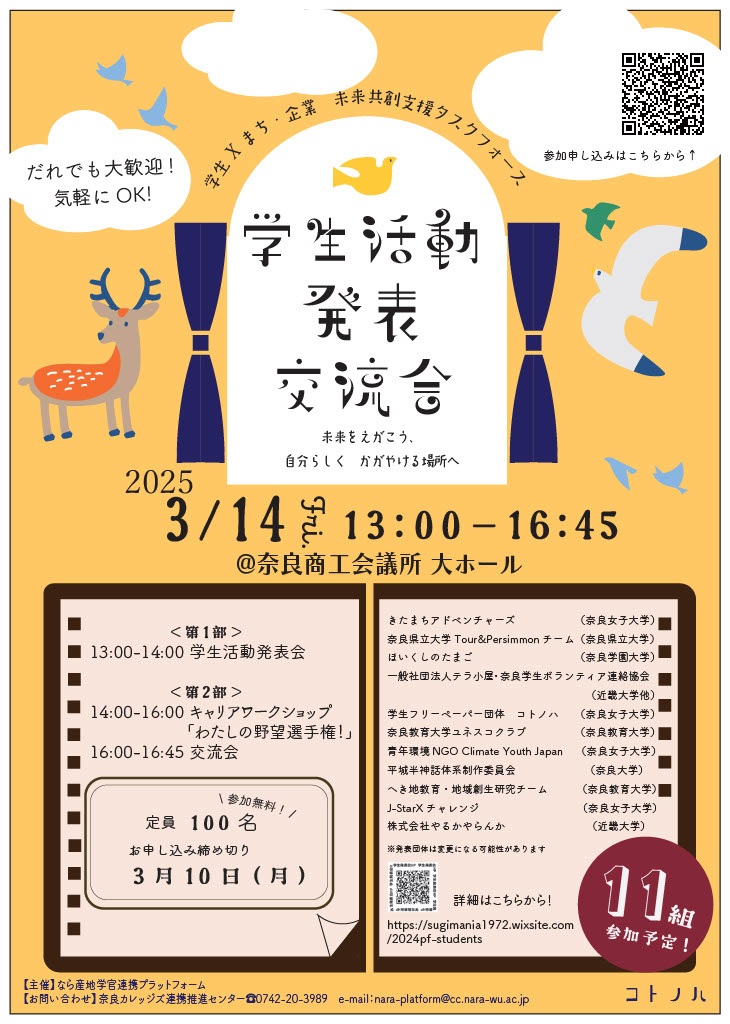 学生活動発表交流会を開催しました（3月14日）